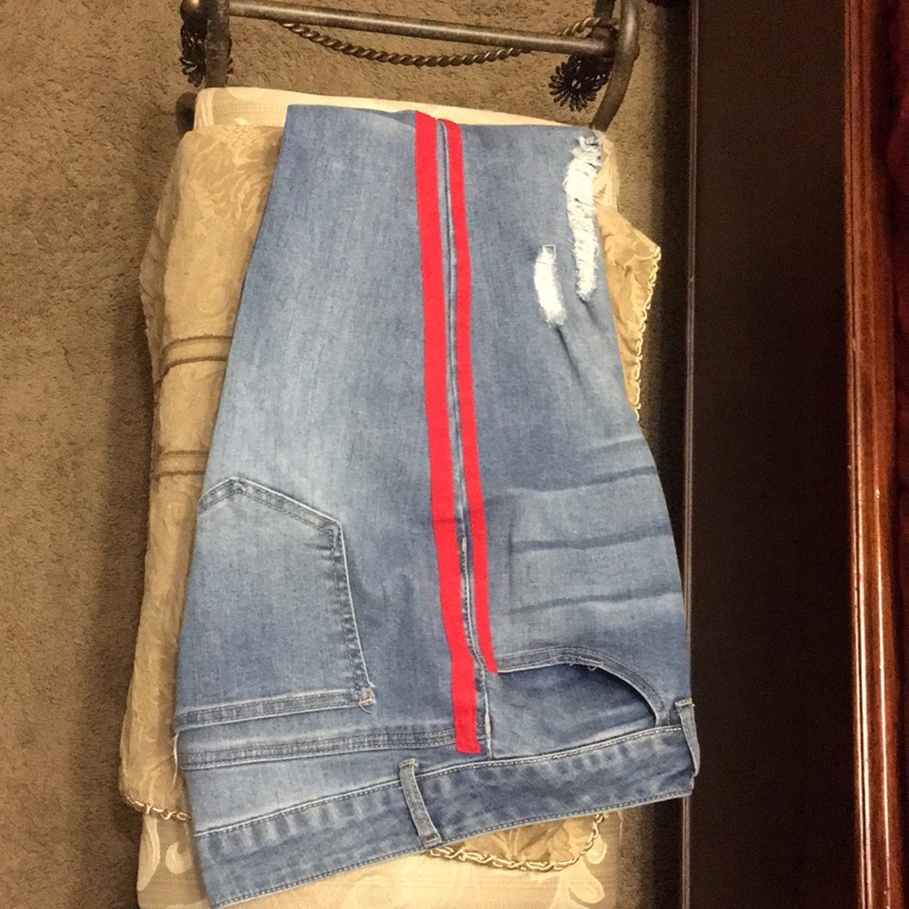 Stripe Red Jeans